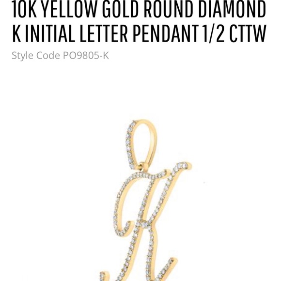 10k REAL GOLD REAL GENUINE DIAMOND K initial Pendant FREE APPRAISAL BLACK FRIDAY - Picture 14 of 15
